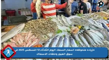 «زيادة ملحوظة» اسعار السمك اليوم الثلاثاء 12 أغسطس 2025 في سوق العبور وحلقات الاسماك